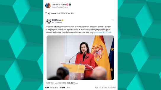 Trump vuelve a la carga contra Espa&ntilde;a: critica el cierre del espacio a&eacute;reo de marzo