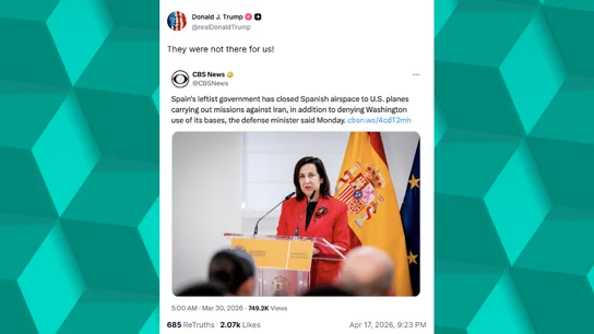 Trump vuelve a la carga contra España: critica el cierre del espacio aéreo de marzo Trump vuelve a la carga contra España: critica el cierre del espacio aéreo de marzo