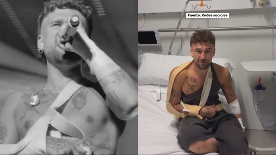 Dani Fernández, tras su caída en un concierto Dani Fernández, tras su caída en un concierto