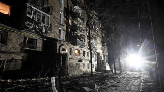 Imagen de archivo de las consecuencias de un ataque ruso en Zaporiyia