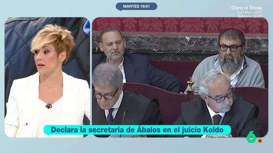 Cristina Pardo, irónica: "Koldo era el asesor más generoso del globo y por eso pagaba los viajes de las novias del ministro" Cristina Pardo reacciona en este vídeo a la declaración de la secretaria de Ábalos, Ana María Aranda, que en el juicio por el 'caso mascarillas' ha asegurado que Koldo pagaba los viajes de Jésica con el exministro con su tarjeta personal.