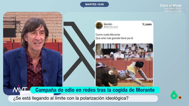 Benjam&iacute;n Prado, sobre los tuits de odio contra Morante de la Puebla tras su cogida: "Las redes amplifican lo peor de la gente"