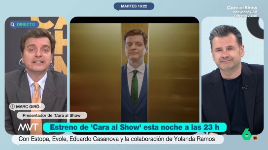 A prop&oacute;sito del estreno de 'Cara al Show', Marc Gir&oacute; mantiene una divertida charla con I&ntilde;aki L&oacute;pez y Cristina Pardo sobre la pol&eacute;mica de Eduardo Mendoza, la pansexualidad de Ferreras o los 'heteros' de laSexta.