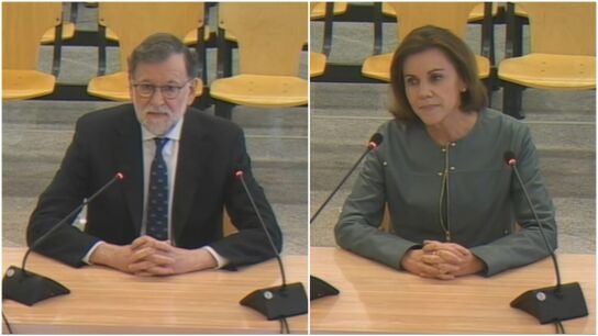 Mariano Rajoy y Mar&iacute;a Dolores de Cospedal, en la Audiencia Nacional