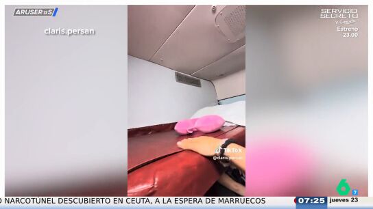 Una tiktoker espa&ntilde;ola muestra en v&iacute;deo c&oacute;mo es la primera clase en un tren nocturno en la India