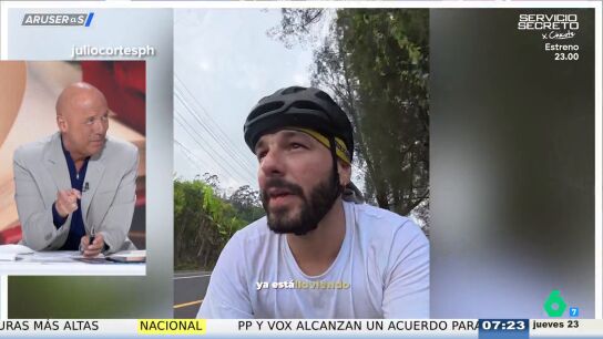 Alfonso Ar&uacute;s lanza su apoyo a Julio Cort&eacute;s, el espa&ntilde;ol que da la vuelta al mundo en bicicleta: "Se lo est&aacute; currando"