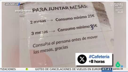  Los Aruser@s reaccionan al cartel viral de una helader&iacute;a que fija consumo m&iacute;nimo seg&uacute;n las mesas