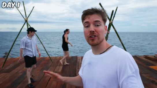 MrBeast en el v&iacute;deo '7 Days Stranded At Sea'