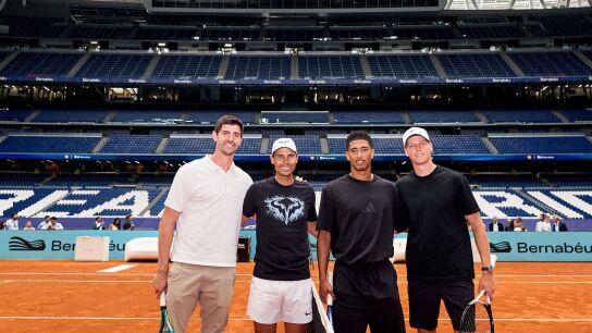 "Es algo &uacute;nico para la historia": la reacci&oacute;n de Nadal al jugar en las pistas del Santiago Bernab&eacute;u