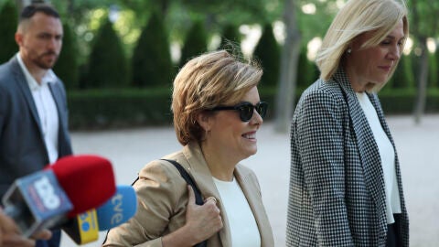 La exdirigente del PP Soraya S&aacute;enz de Santamar&iacute;a, a su llegada este lunes a la Audiencia Nacional