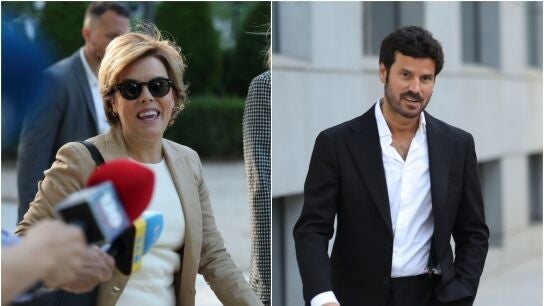 Soraya S&aacute;enz de Santamar&iacute;a y Willy B&aacute;rcenas, a su llegada a la Audiencia Nacional