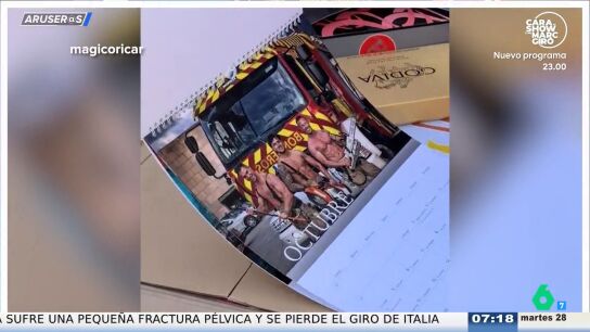 Ricardo, el bombero de Alcorc&oacute;n que le ha regalado un calendario picant&oacute;n a su abuela: "Est&aacute; dedicado por todos sus compa&ntilde;eros bomberos"