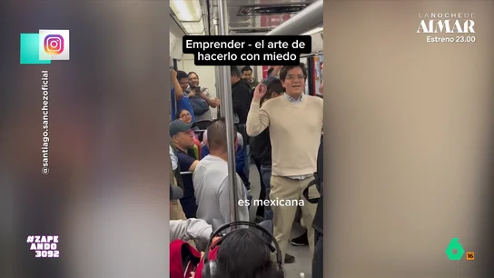 Un informático mexicano se hace viral después de rapear para promocionar su aplicación El joven aprovecha un viaje en metro para hablar a los otros pasajeros sobre la aplicación que ha diseñado. Para ello, ha compuesto un rap que acompaña también con un baile.