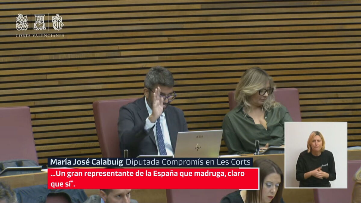 El saludo burlón de Mazón a una diputada que criticaba que 