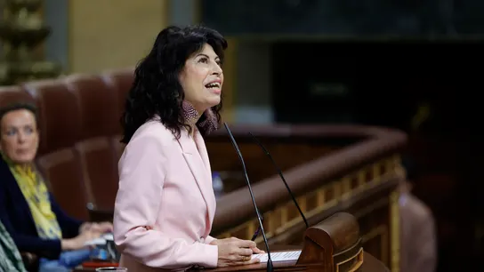La ministra de Igualdad, Ana Redondo, durante su intervención en el pleno del Congreso La ministra de Igualdad, Ana Redondo, durante su intervención en el pleno del Congreso