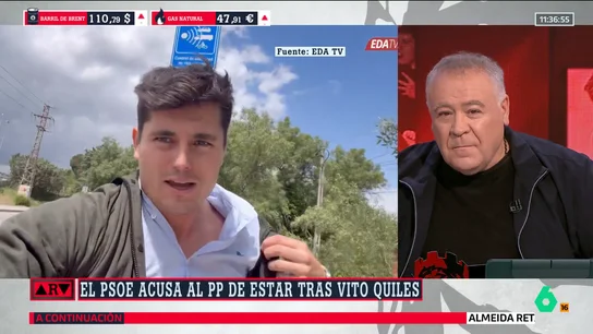 Ferreras, tras el "inaceptable" comportamiento de Vito Quiles: "El acoso de activistas de extrema derecha viene de hace tiempo y no veía al PSOE tan sensible" Ferreras, tras el "inaceptable" comportamiento de Vito Quiles: "El acoso de activistas de extrema derecha viene de hace tiempo y no veía al PSOE tan sensible"