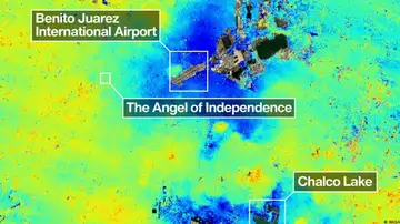 Imagen tomada por el satélite NISAR sobre el hundimiento de Ciudad de México Imagen tomada por el satélite NISAR sobre el hundimiento de Ciudad de México