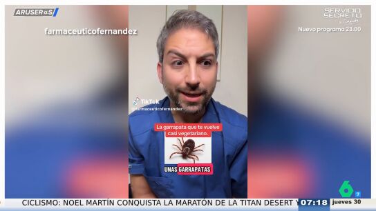 Alfonso Ar&uacute;s, al descubrir la garrapata que si te pica "te vuelve vegetariano": "Es una forma de ir muriendo poco a poco"