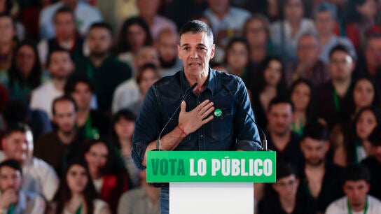 Pedro S&aacute;nchez en un acto del PSOE en M&aacute;laga