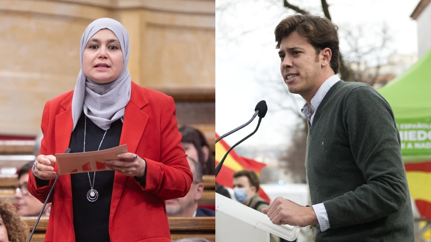 La diputada de ERC Najat Driouech y el diputado de Vox Alberto Tarradas. La diputada de ERC Najat Driouech y el diputado de Vox Alberto Tarradas.