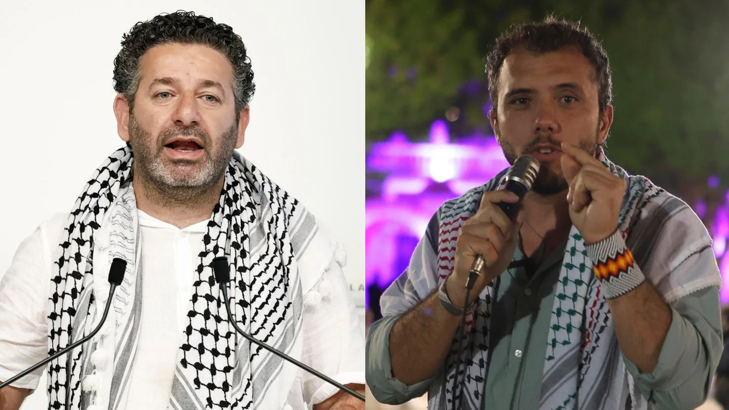 El español de origen palestino Saif Abukeshek y el brasileño Thiago Ávila, integrantes interceptados de la Sumud Global Flotilla. El español de origen palestino Saif Abukeshek y el brasileño Thiago Ávila, integrantes interceptados de la Sumud Global Flotilla.
