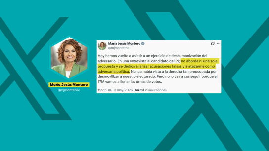 Tuit de Mar&iacute;a Jes&uacute;s Montero. 