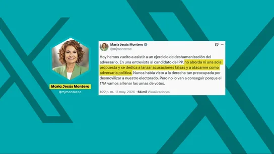 Tuit de María Jesús Montero. Tuit de María Jesús Montero.