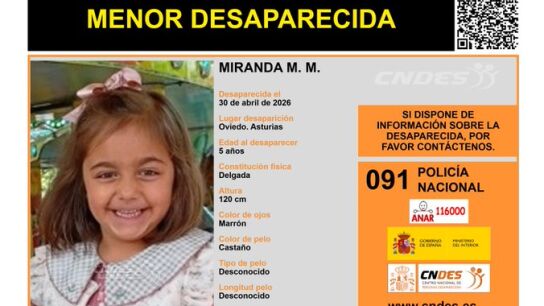 Sustra&iacute;da por sus padres biol&oacute;gicos: buscan en Oviedo a Miranda, una ni&ntilde;a de 5 a&ntilde;os que estaba bajo acogida