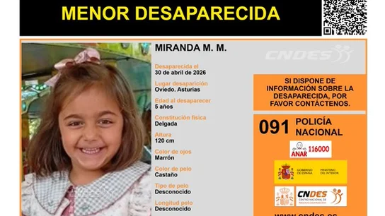 Sustraída por sus padres biológicos: buscan en Oviedo a Miranda, una niña de 5 años que estaba bajo acogida Sustraída por sus padres biológicos: buscan en Oviedo a Miranda, una niña de 5 años que estaba bajo acogida