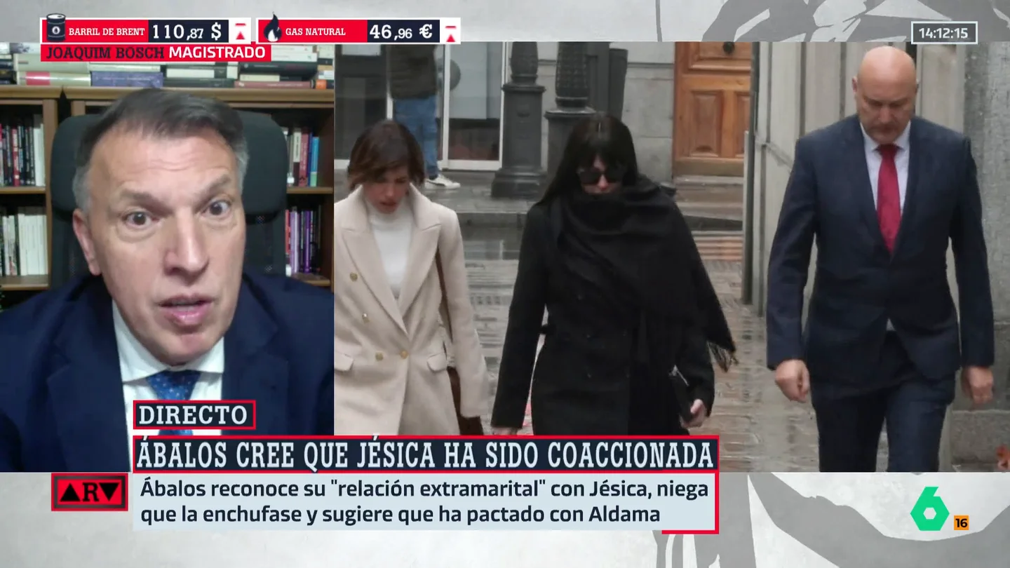 Joaquim Bosch: "La declaración de Jésica Rodríguez perjudica a Ábalos y, junto a otros indicios, podría derivar en condena por malversación y tráfico de influencias" Joaquim Bosch: "La declaración de Jésica Rodríguez perjudica a Ábalos y, junto a otros indicios, podría derivar en condena por malversación y tráfico de influencias"