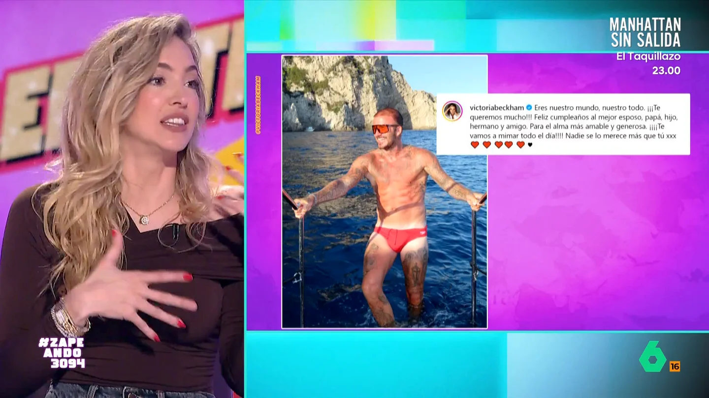 Isabel Forner, en contra de llamar a los bañadores de slip 'fardahuevos': "Es superviolenta esa palabra..." David Beckham ha cumplido 51 años recientemente y su mujer ha decidido felicitarle a través de redes sociales compartiendo una fotografía en la que el futbolista lleva un bañador de slip.