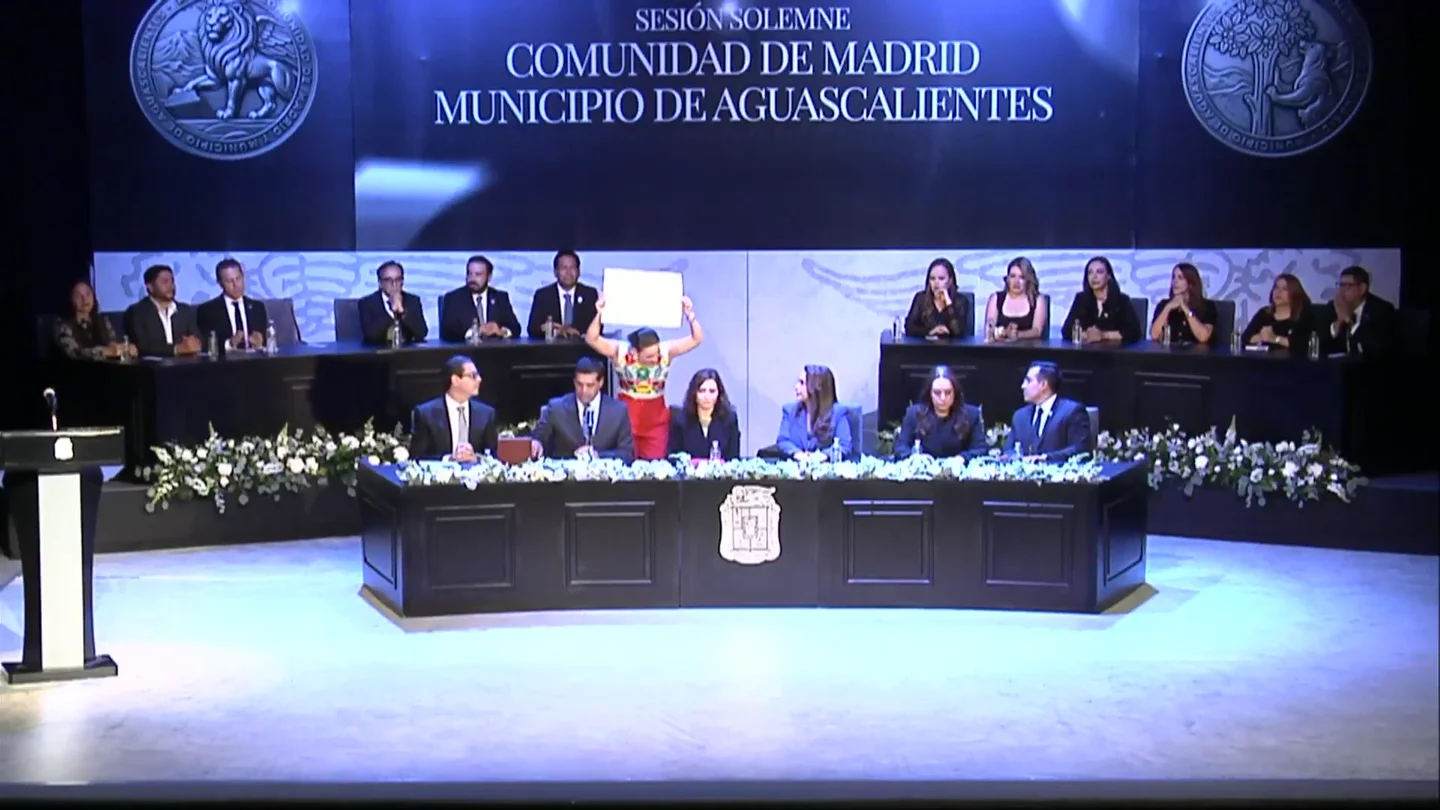 Una regidora mexicana boicotea el acto de homenaje a Ayuso en Aguascalientes Una regidora mexicana boicotea el acto de homenaje a Ayuso en Aguascalientes