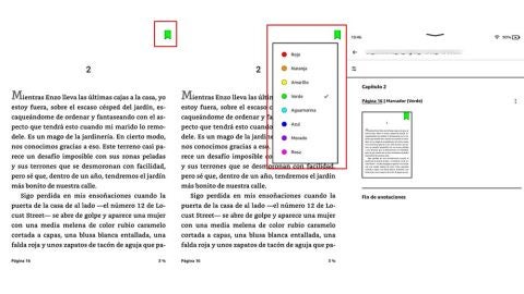 Marcadores a color en Kindle Colorsoft