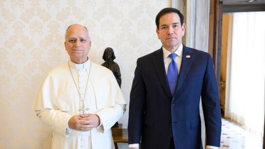 Le&oacute;n XIV, junto a Marco Rubio