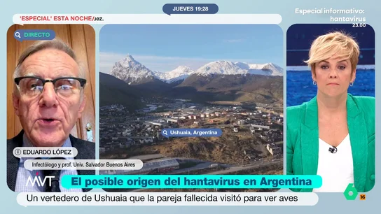 El infectólogo Eduardo López señala que un barco "es un buen lugar para transmitir hantavirus" por compartir espacios cerrados El científico indica que, en Argentina, el hantavirus solo se transmite a través de unos roedores silvestres llamados ratones de cola larga que son asintomáticos, pero tienen el virus en su sangre y lo eliminan a través de las heces o la orina.