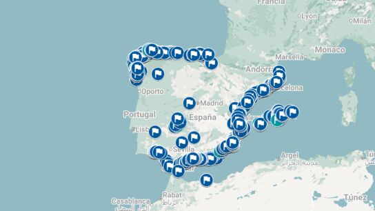 El mapa con las playas con bandera azul de Espa&ntilde;a 2026