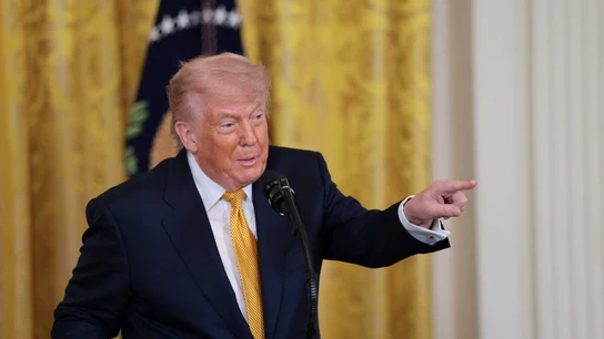 Imagen del presidente de Estados Unidos, Donald Trump, atendiendo a los medios en una rueda de prensa Imagen del presidente de Estados Unidos, Donald Trump, atendiendo a los medios en una rueda de prensa
