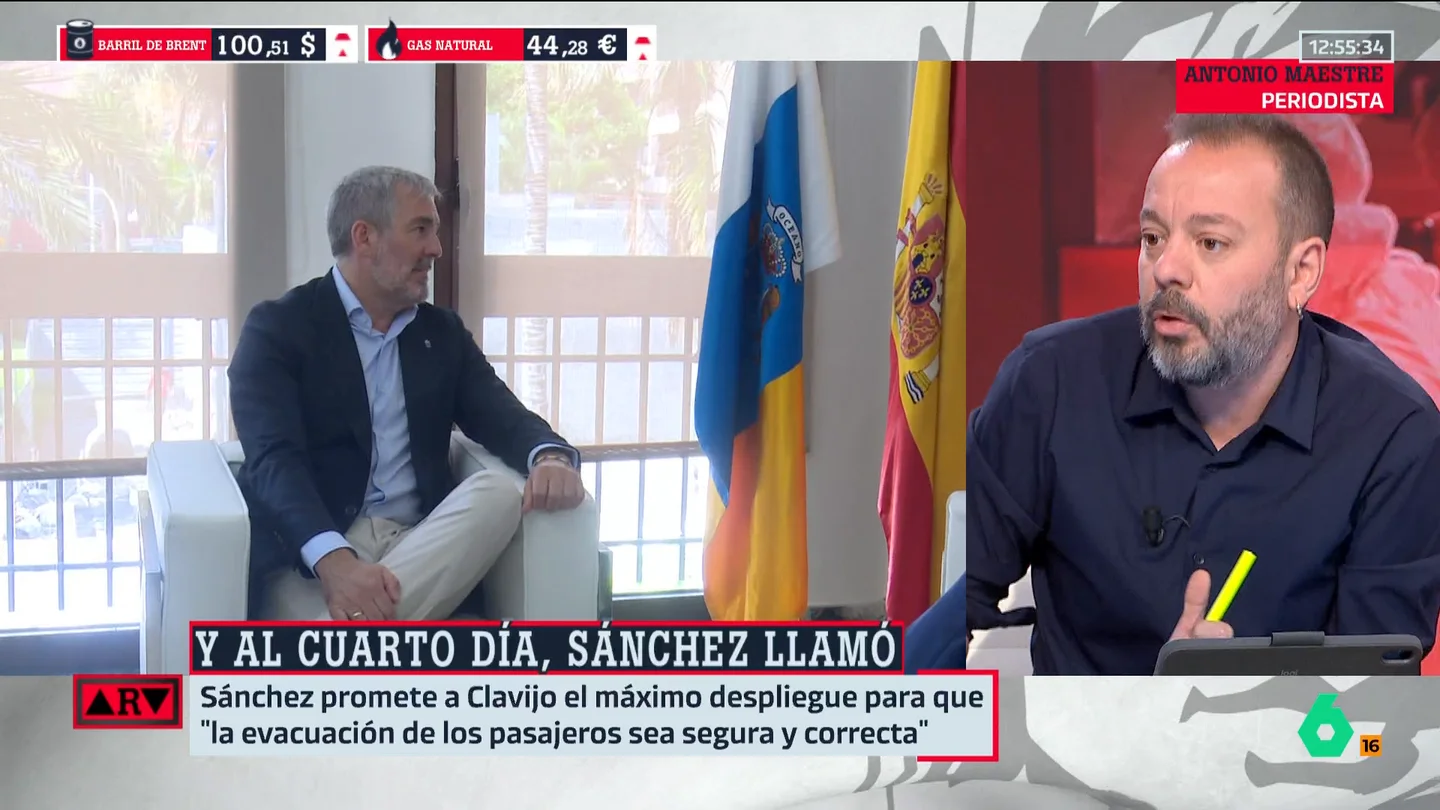 Antonio Maestre, sobre la alarma generada por el hantavirus: "Estamos alertando de una crisis que, en realidad, no existe" Antonio Maestre, sobre la alarma generada por el hantavirus: "Estamos alertando de una crisis que, en realidad, no existe"