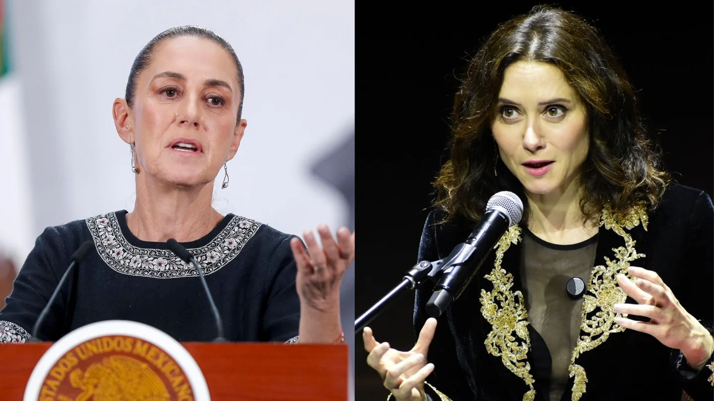 La presidenta de la Comunidad de Madrid, Isabel Díaz Ayuso, y la líder mexicana, Claudia Sheinbaum. La presidenta de la Comunidad de Madrid, Isabel Díaz Ayuso, y la líder mexicana, Claudia Sheinbaum.
