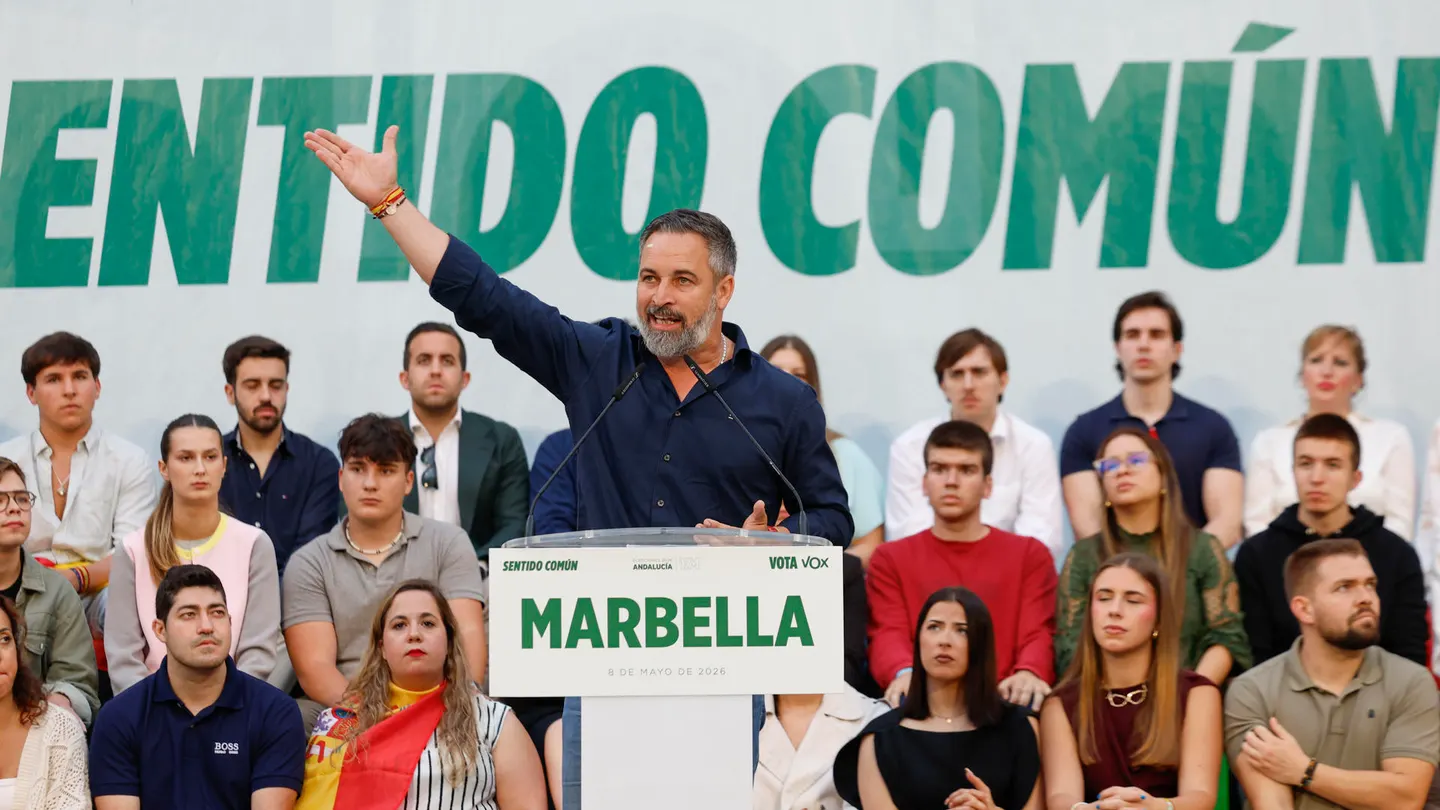 Santiago Abascal, en un acto de campaña Santiago Abascal, en un acto de campaña