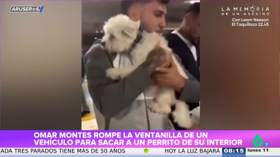 El v&iacute;deo viral en el que Omar Montes rompe la ventanilla de un coche para sacar a un perro