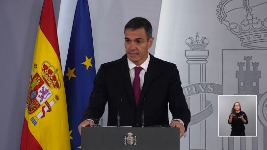 S&aacute;nchez comparece ante los medios en Moncloa