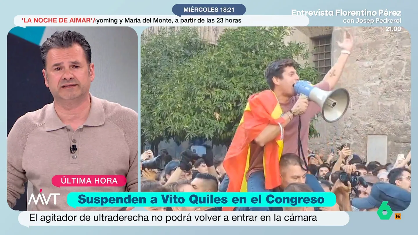 Iñaki López opina sobre la suspensión a Quiles y Ndongo Iñaki López reflexiona sobre la suspensión cautelar de las acreditaciones de Bertrand Ndongo y Vito Quiles en el Congreso y asegura que esto "va a redundar en un mejor trabajo de los políticos y de la prensa".