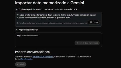 Importando datos de Gemini