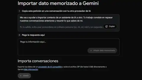 Importando datos de Gemini Importando datos de Gemini