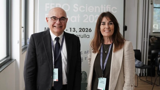 Josep Tabernero, presidente del Comité Científico Asesor de la Fundación FERO y Marta Cardona, directora general de la Fundación FERO. Josep Tabernero, presidente del Comité Científico Asesor de la Fundación FERO y Marta Cardona, directora general de la Fundación FERO.