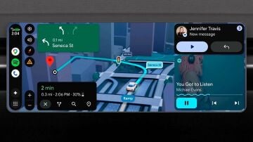 Composici&oacute;n de tres fotograf&iacute;as cedidas este 12 de mayo por Google que muestra perspectivas de la funci&oacute;n denominada 'Live Lane Guidance' 