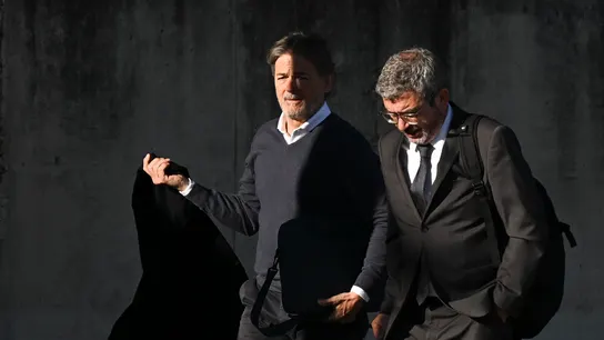 Oriol Pujol Ferrusola, hijo de Jordi Pujol, y su abogado Francesc Sánchez, a su llegada a la Audiencia Nacional en San Fernando de Henares (Madrid). Oriol Pujol Ferrusola, hijo de Jordi Pujol, y su abogado Francesc Sánchez, a su llegada a la Audiencia Nacional en San Fernando de Henares (Madrid).