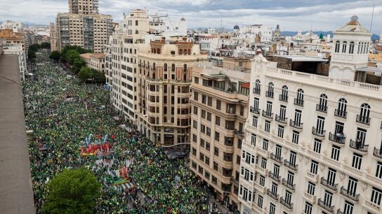 Manifestaci&oacute;n de profesores en Valencia. 