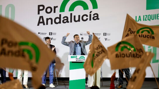 Antonio Ma&iacute;llo (Por Andaluc&iacute;a), en un acto electoral en v&iacute;speras de las elecciones de Andaluc&iacute;a